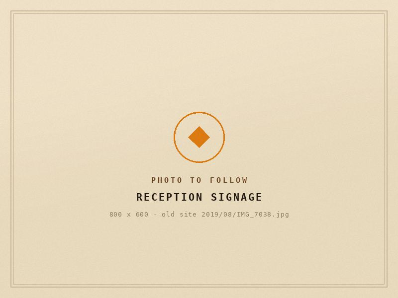 Placeholder for a photograph of reception signage